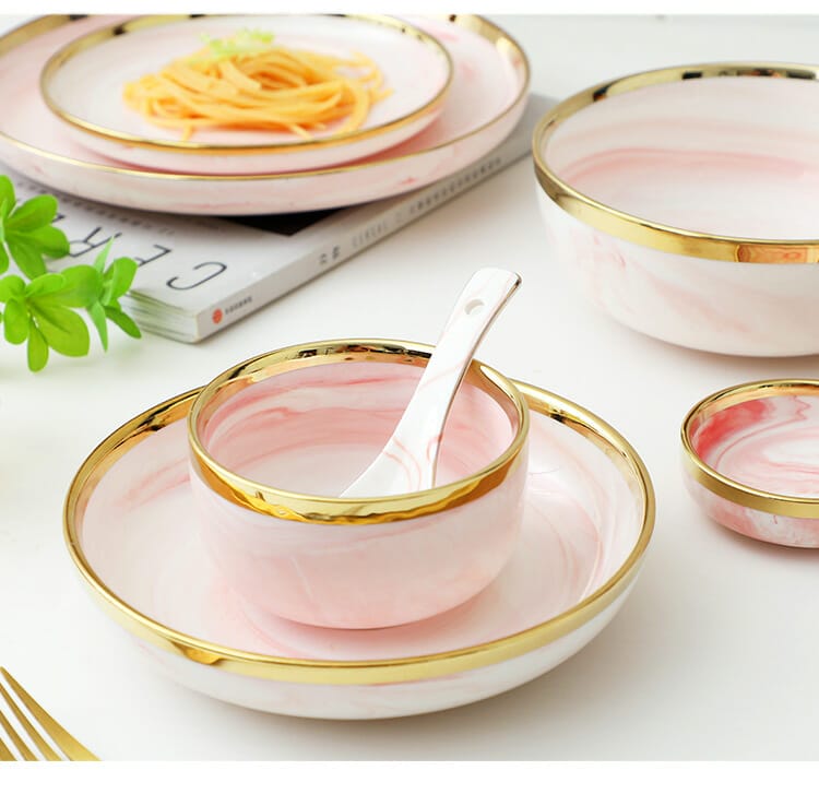 YS Keramik Pink Marble Gold (29)